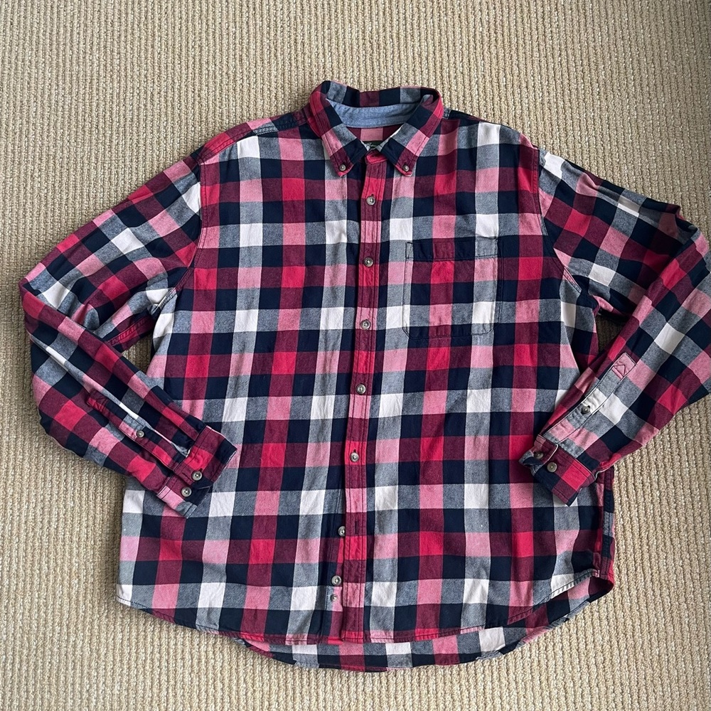 Eddie Bauer - Men's Buffalo Plaid LS Flannel Shirt -- XXL